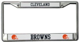 Cleveland Browns License Plate Frame Chrome Alternate