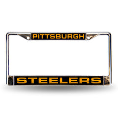 Pittsburgh Steelers License Plate Frame Laser Cut Chrome