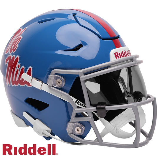 Mississippi Rebels Helmet Riddell Replica Mid-Size MIDI SpeedFlex Style Powder Blue