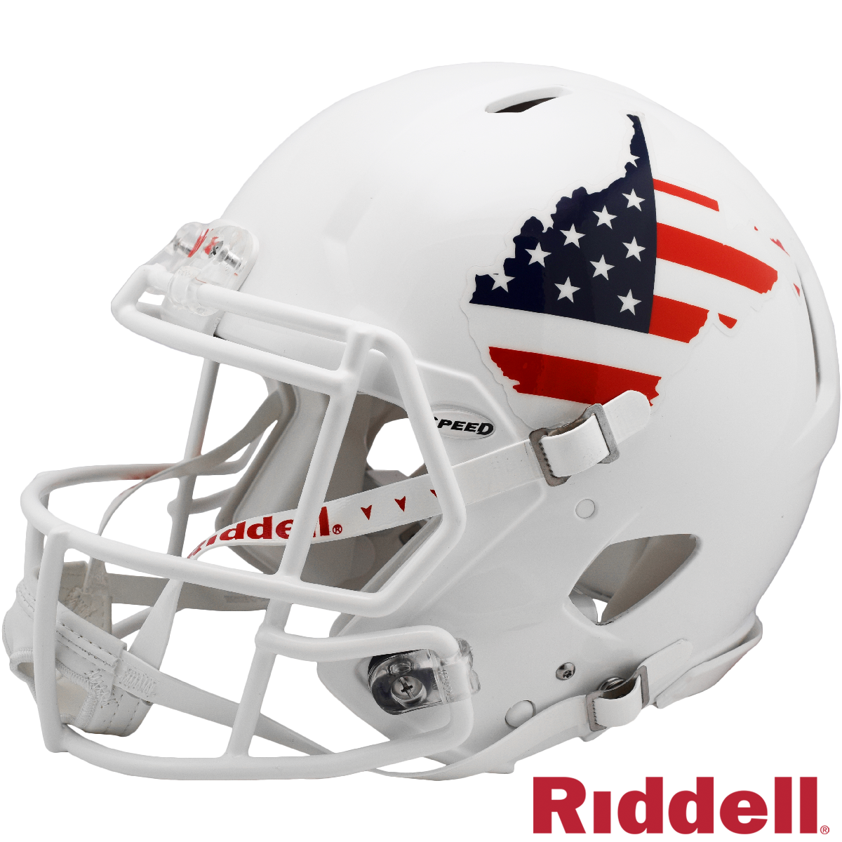 West Virginia Mountaineers Helmet Riddell Authentic Full Size Speed Style Stars and Strips - Special Order