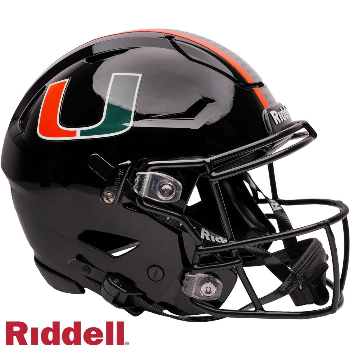 Miami Hurricanes Helmet Riddell Authentic Full Size SpeedFlex Style Black - Special Order