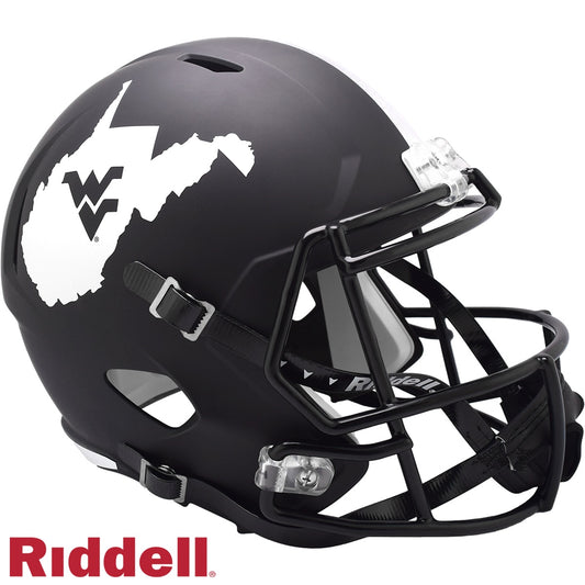 West Virginia Mountaineers Helmet Riddell Replica Full Size Speed Style Coal Rush - Special Order
