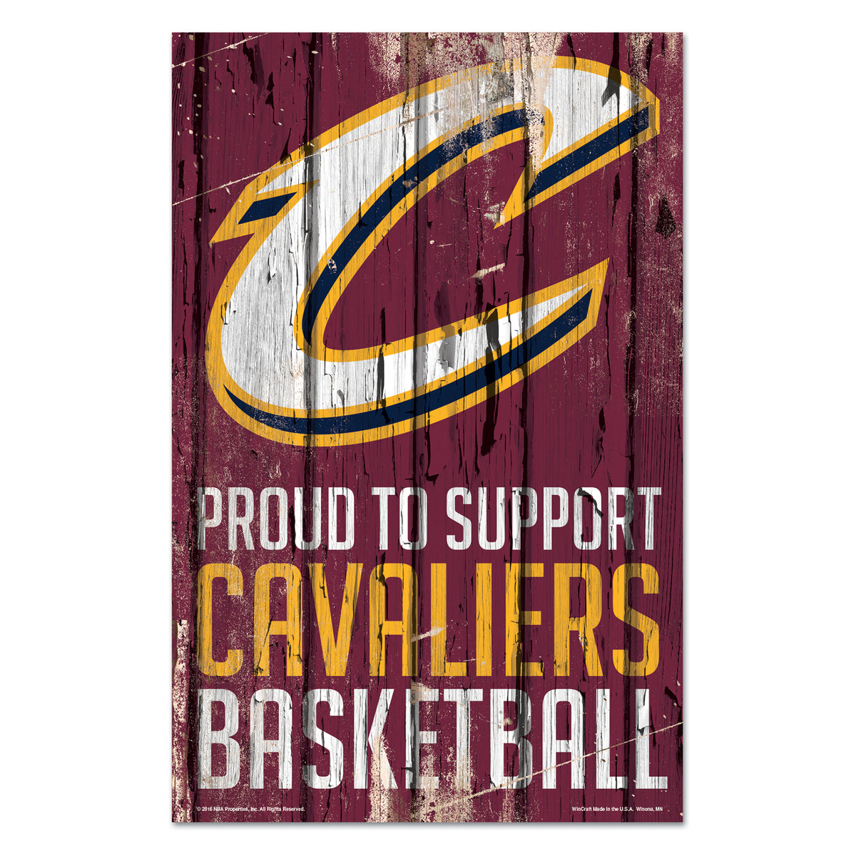 Cleveland Cavaliers Sign 11x17 Wood Proud to Support Design