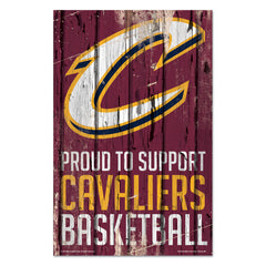 Cleveland Cavaliers Sign 11x17 Wood Proud to Support Design