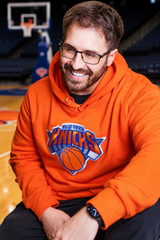 New York Knicks NBA Express Twill Logo Hoodie - Orange