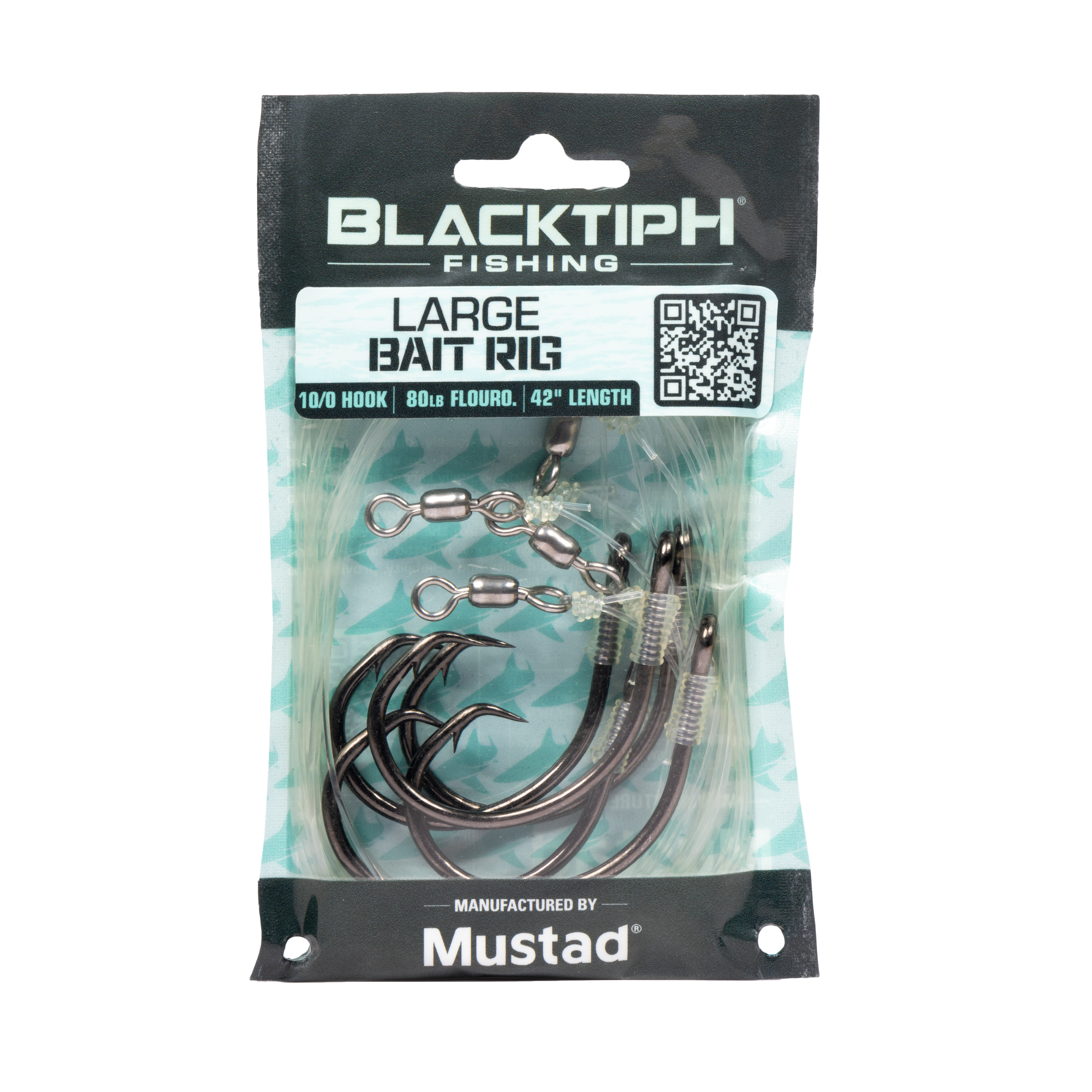 BlacktipH Mustad Live Bait Rigs with 10/0 Black Nickel Circle Hook and Premium Rosco Swivel - Large 5 Pack