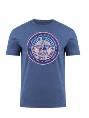 Light blue MLB All-Star distressed T-shirt by SportsFanwear featuring a casual fit and vintage-inspired design.