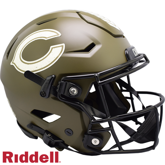 Chicago Bears Helmet Riddell Authentic Full Size SpeedFlex Style Salute To Service 2022