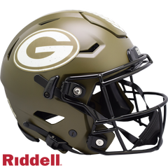 Green Bay Packers Helmet Riddell Authentic Full Size SpeedFlex Style Salute To Service 2022