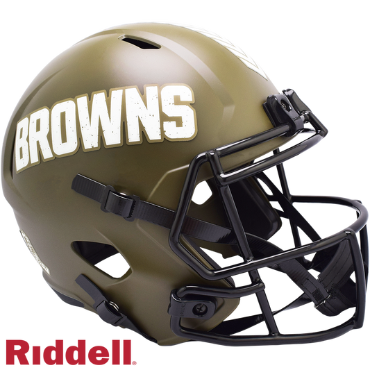Cleveland Browns Helmet Riddell Replica Full Size Speed Style Salute To Service 2022
