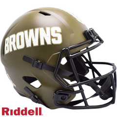 Cleveland Browns Helmet Riddell Replica Full Size Speed Style Salute To Service 2022