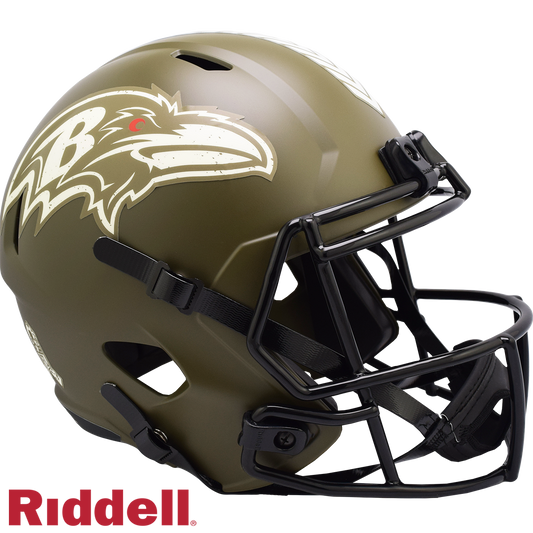 Baltimore Ravens Helmet Riddell Replica Full Size Speed Style Salute To Service 2022