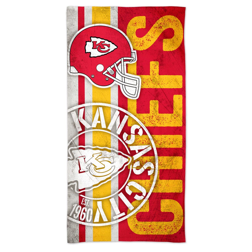 Kansas City Chiefs Beach Towel 30x60 Spectra Retro Design - Special Order