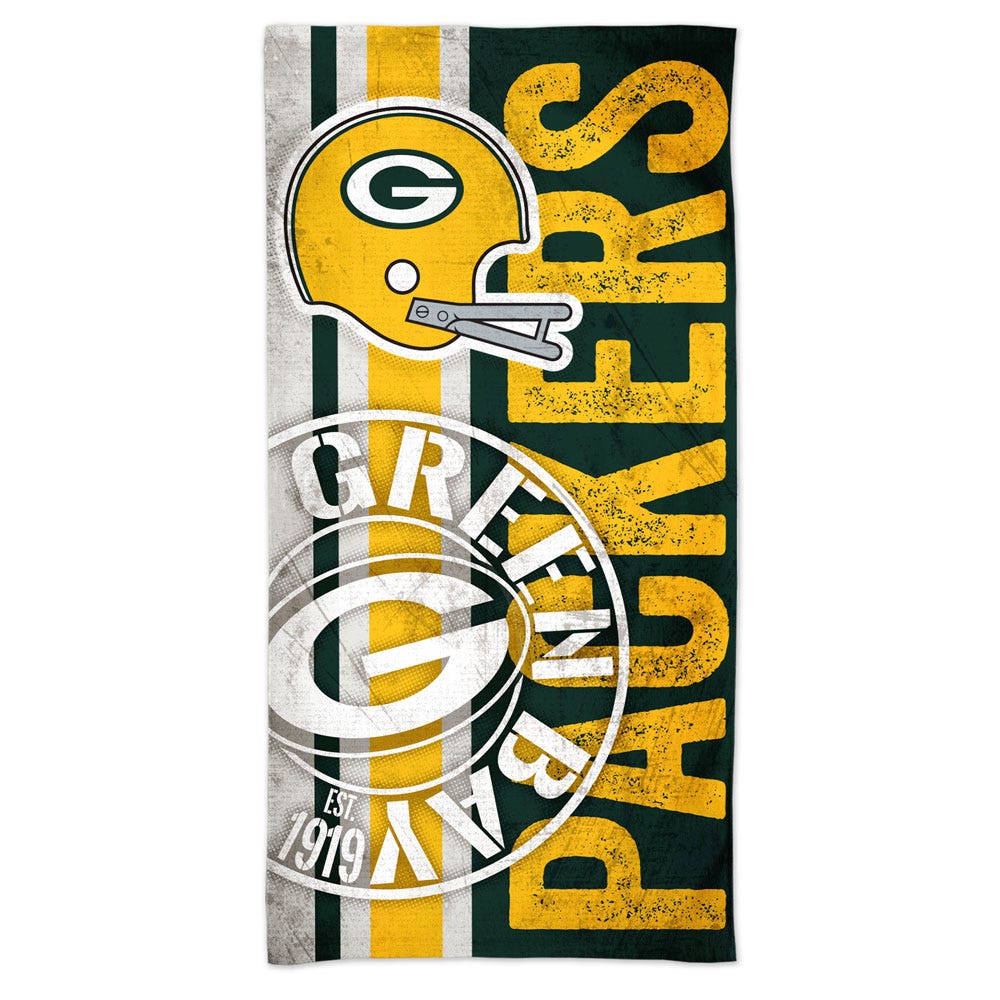 Green Bay Packers Beach Towel 30x60 Spectra Retro Design - Special Order