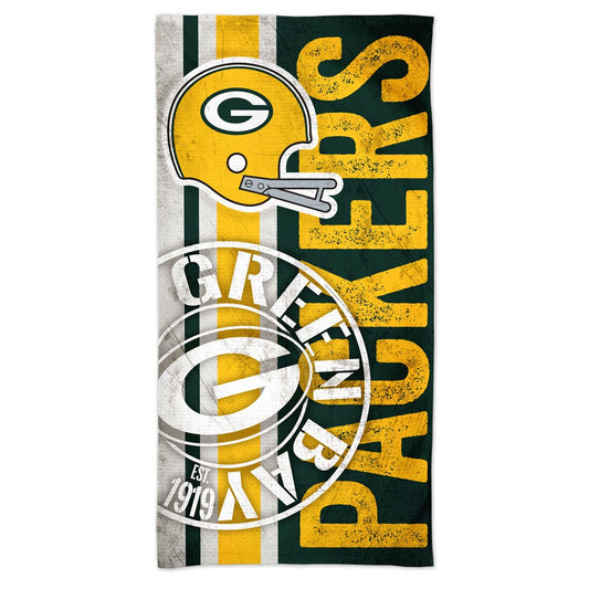 Green Bay Packers Beach Towel 30x60 Spectra Retro Design - Special Order