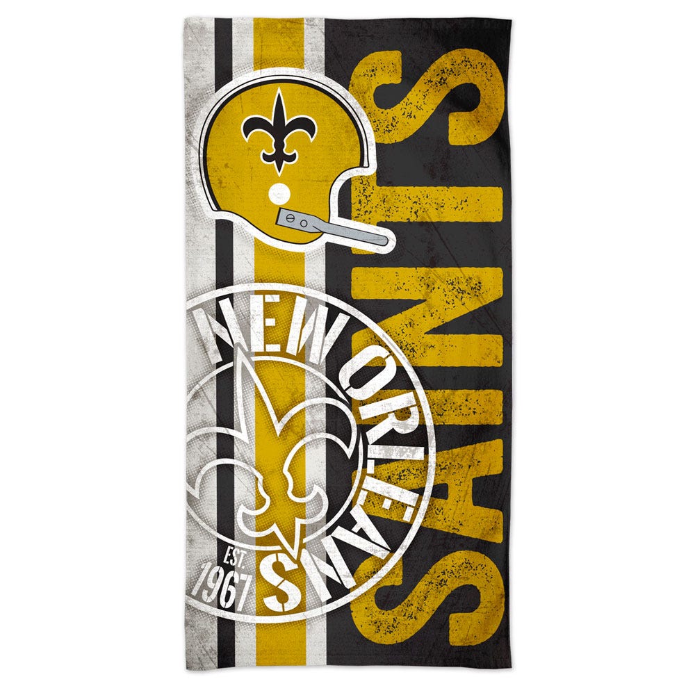 New Orleans Saints Beach Towel 30x60 Spectra Retro Design - Special Order