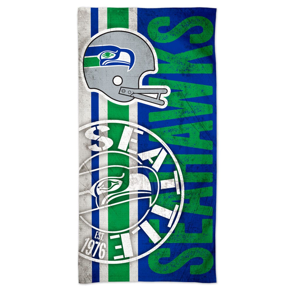 Seattle Seahawks Beach Towel 30x60 Spectra Retro Design - Special Order