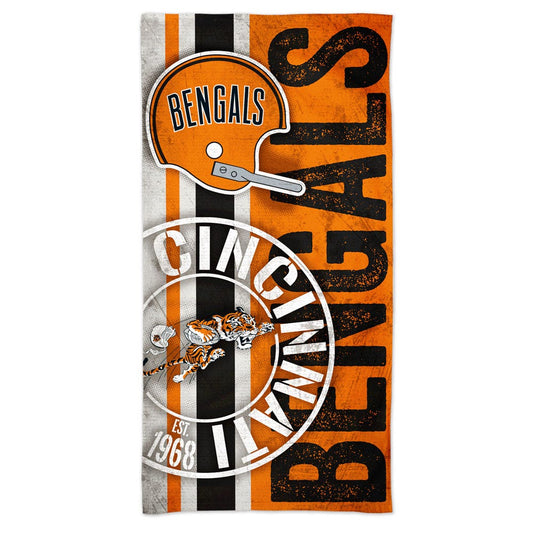 Cincinnati Bengals Beach Towel 30x60 Spectra Retro Design - Special Order