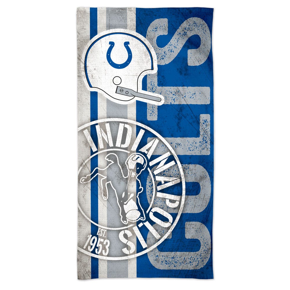 Indianapolis Colts Beach Towel 30x60 Spectra Retro Design - Special Order