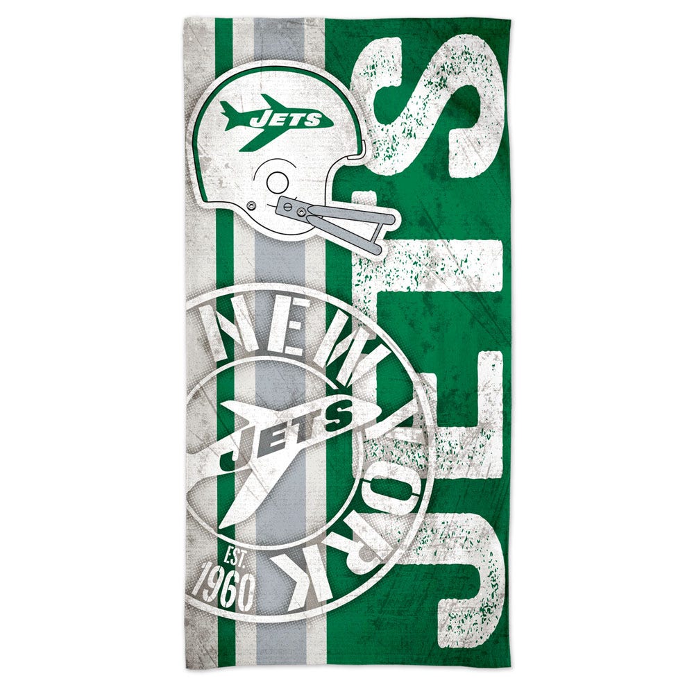 New York Jets Beach Towel 30x60 Spectra Retro Design - Special Order