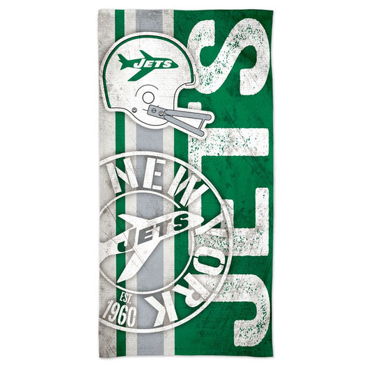 New York Jets Beach Towel 30x60 Spectra Retro Design - Special Order
