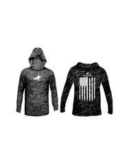 BlacktipH Patriotic Performance Distressed Hoodie with UPF 50+ Protection