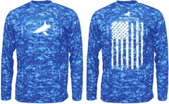 BlacktipH Performance Digital Camo Shirt - Vertical Flag with UPF 50+ Protection