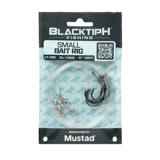 BlacktipH Mustad Live Bait Rigs with 5/0 Black Nickel Circle Hook and Premium Rosco Swivel - Small 5 Pack