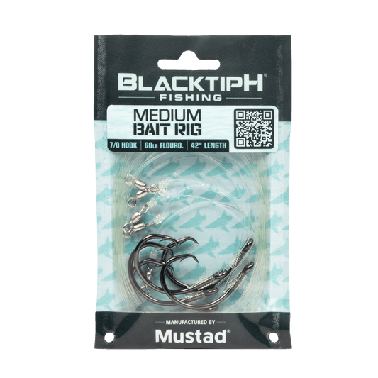 BlacktipH Mustad Live Bait Rigs with 7/0 Black Nickel Circle Hook and Premium Rosco Swivel - Medium 5 Pack