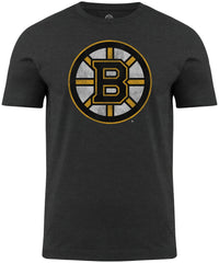 Boston Bruins NHL Distressed Logo Charcoal T-Shirt