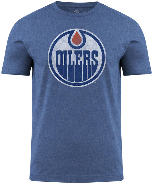 Edmonton Oilers NHL Distressed Logo Royal Blue T-Shirt