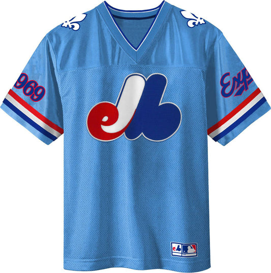 Montreal Expos MLB Football Light Blue T-Shirt