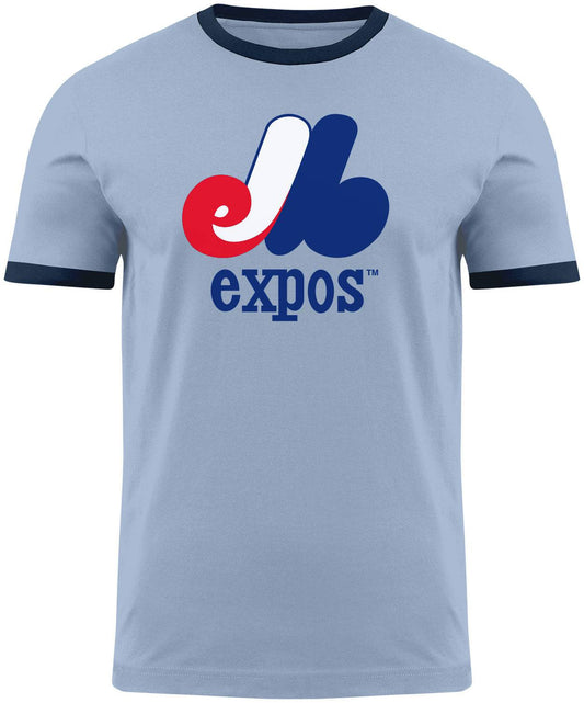 Montreal Expos MLB Ringer Light Blue T-Shirt