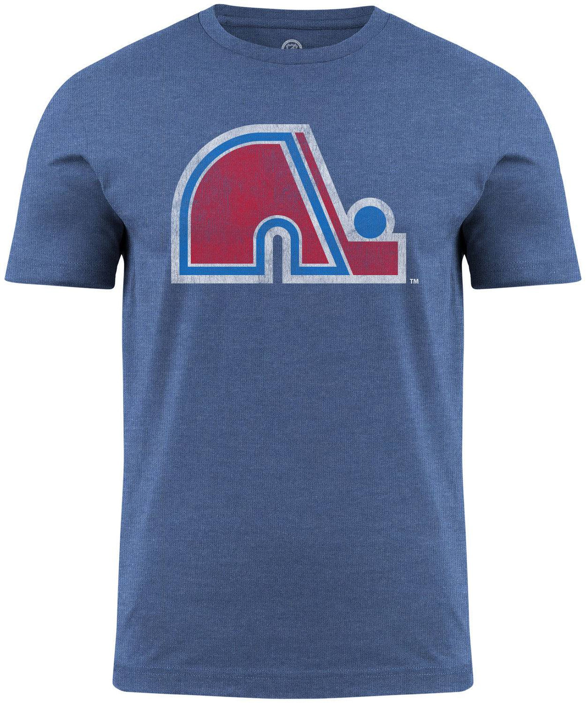 Quebec Nordiques NHL Distressed Logo Royal Blue T-Shirt