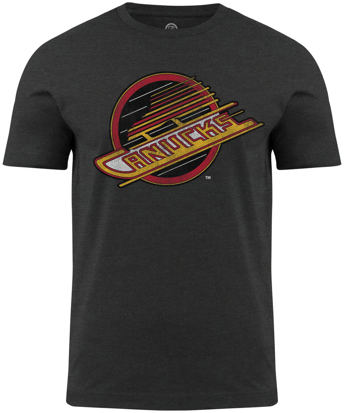 Vancouver Canucks NHL Distressed Logo Charcoal T-Shirt