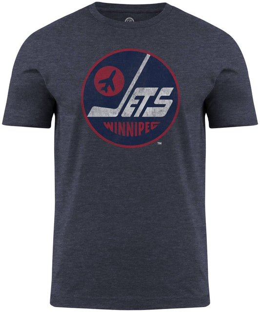Winnipeg Jets NHL Distressed Logo Charcoal T-Shirt