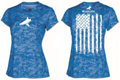 BlacktipH Ladies Performance Digital Camo Shirt with UPF 50+ Protection - Vertical Flag